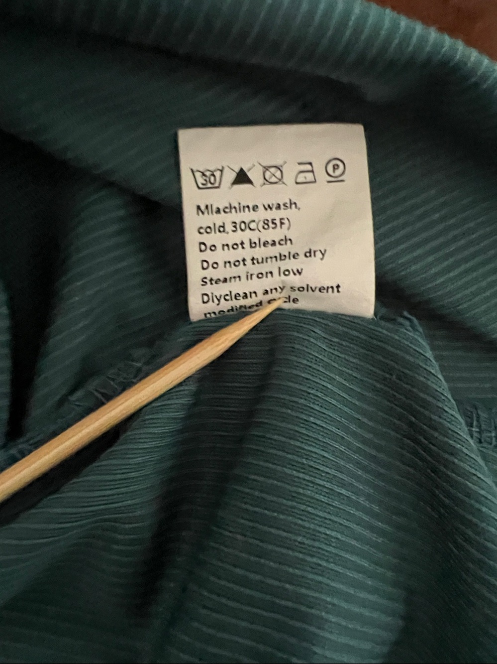 Teal-Blue/Green Corduroy Snap
Buttons Empire Waist Dress | M - Picture 9 of 10